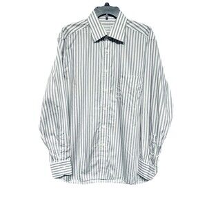 Ermenegildo Zegna Button Up Shirt 43/17 Striped Men's Business Casual Designer